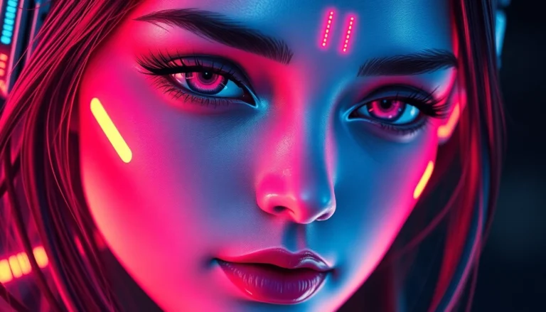 Engaging scene of a digital AI girlfriend with NSFW AI chat theme, showcasing a realistic, alluring character in a modern, vibrant setting to illustrate unfiltered conversations.