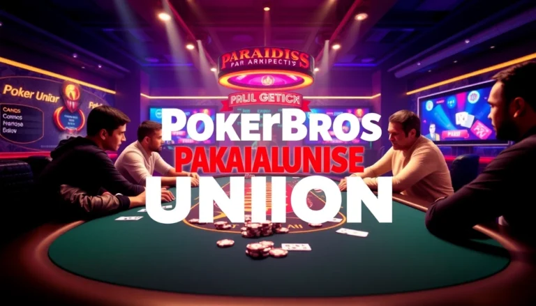 PokerBros Paradise Union online poker community with players enjoying a lively and engaging game session.