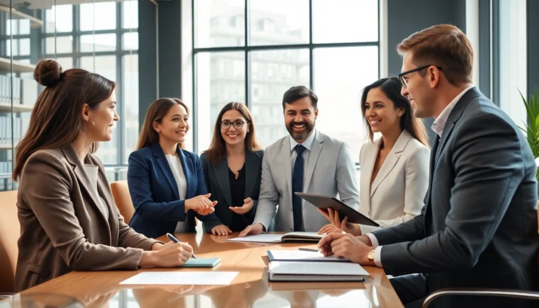 KJC legal team collaborating in a professional office environment, showcasing trust and expertise.