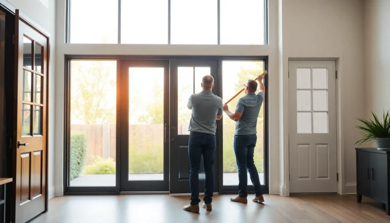Professional installer demonstrates how to replace a sliding glass door in a modern home