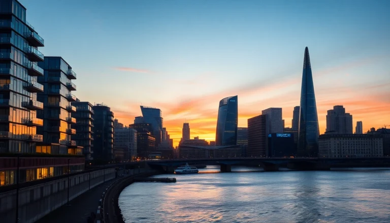 Property for Investment London View of luxury apartments in London skyline for smart investors