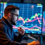 Trading view platform displaying detailed market charts with trading analysis tools and dynamic